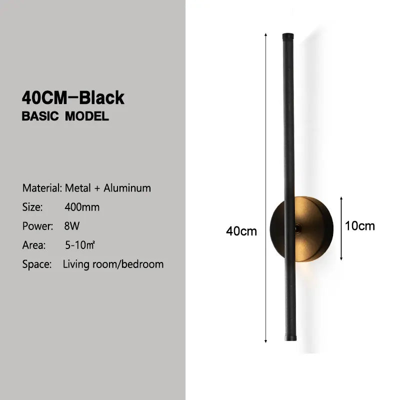 DecorBites™ 360° Rotation LED Wall Lights for Sofa Background, Black Wall Sconce Fixtures