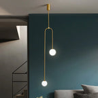 Nordic Glass Globe Pendant Light in Gold or Black