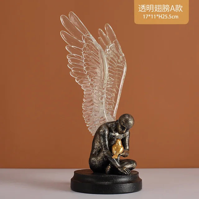 DecorBites™ Abstract Golden Character Resin Statue Modern Home Decor Ornament Scandinavian Style