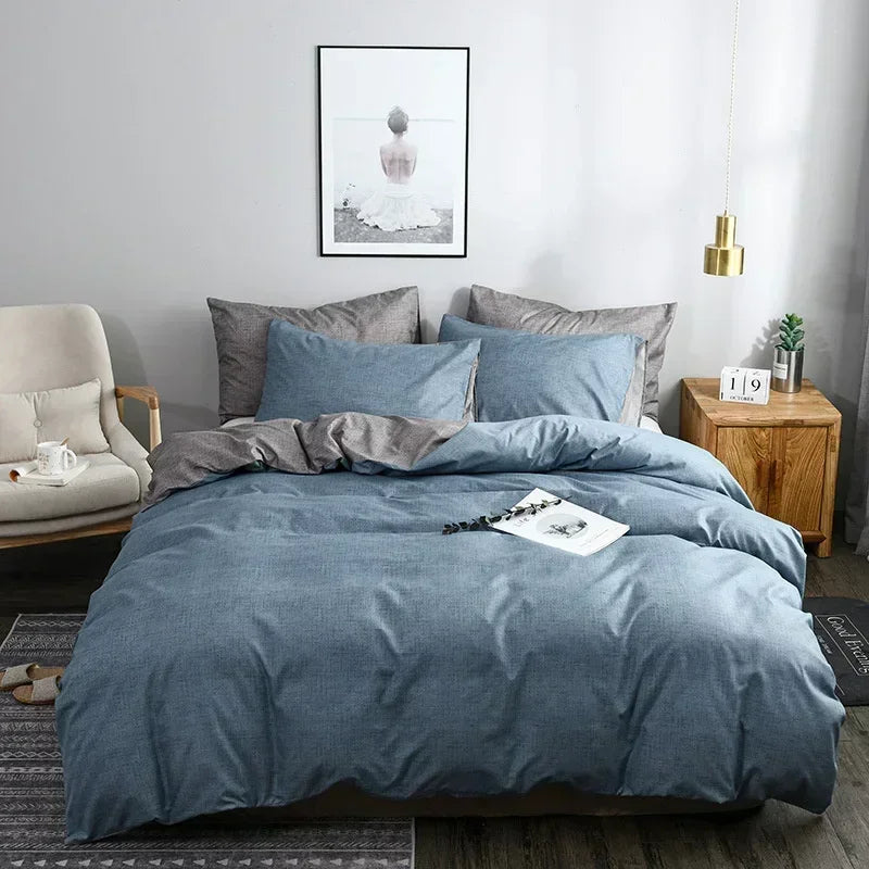 DecorBites™ Grain Pattern Double Duvet Cover Set for King & Queen Size Beds