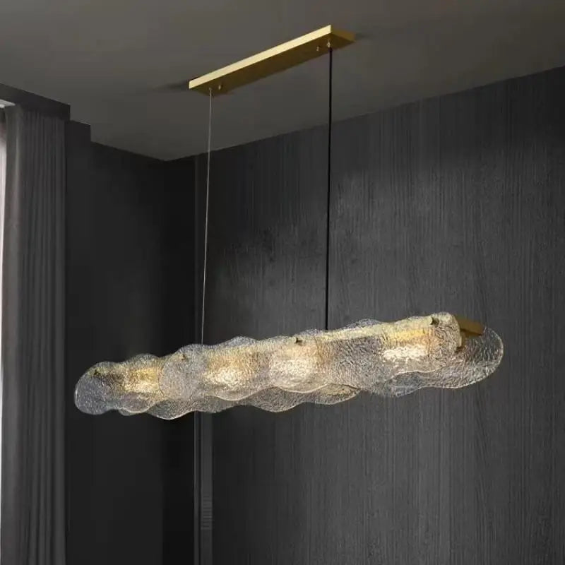 DecorBites™ Art Glass Dining Table Chandelier: Modern Luxury LED Hanging Light Fixtures
