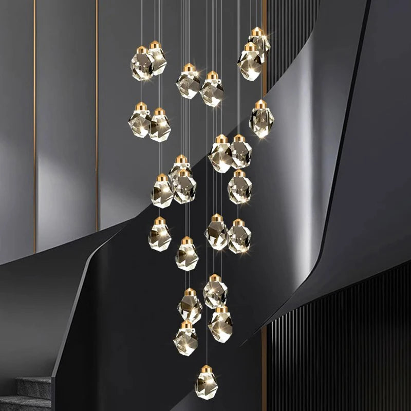 Modern Crystal Staircase Chandelier Pendant Light