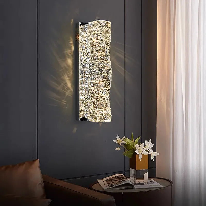 DecorBites™ Crystal LED Wall Light: Modern Luxury Sconce for Living Room, Aisle, Bedside