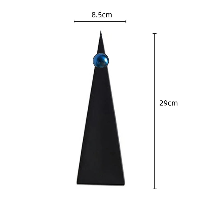 DécorBites™ Ornement Triangle Géométrique Boule Bleue : Figurine Décorative Abstraite
