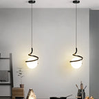 Nordic Glass Ball Pendant Light in Iron Finish