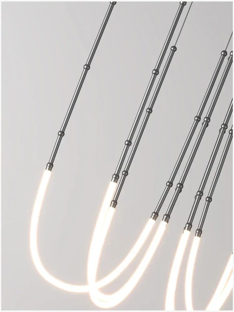 Contemporary Acrylic Line Pendant Light In Brushed Nickel