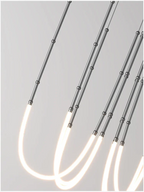 Contemporary Acrylic Line Pendant Light In Brushed Nickel