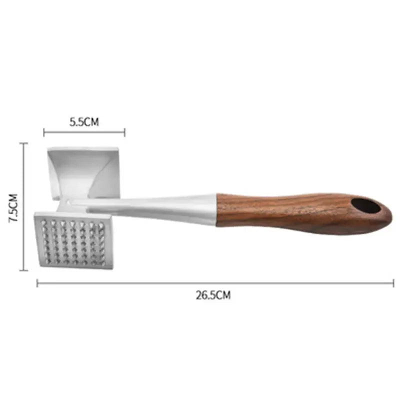 DecorBites™ Double Faced Meat Tenderizer for Kitchen - Stainless Steel Meat Hammer