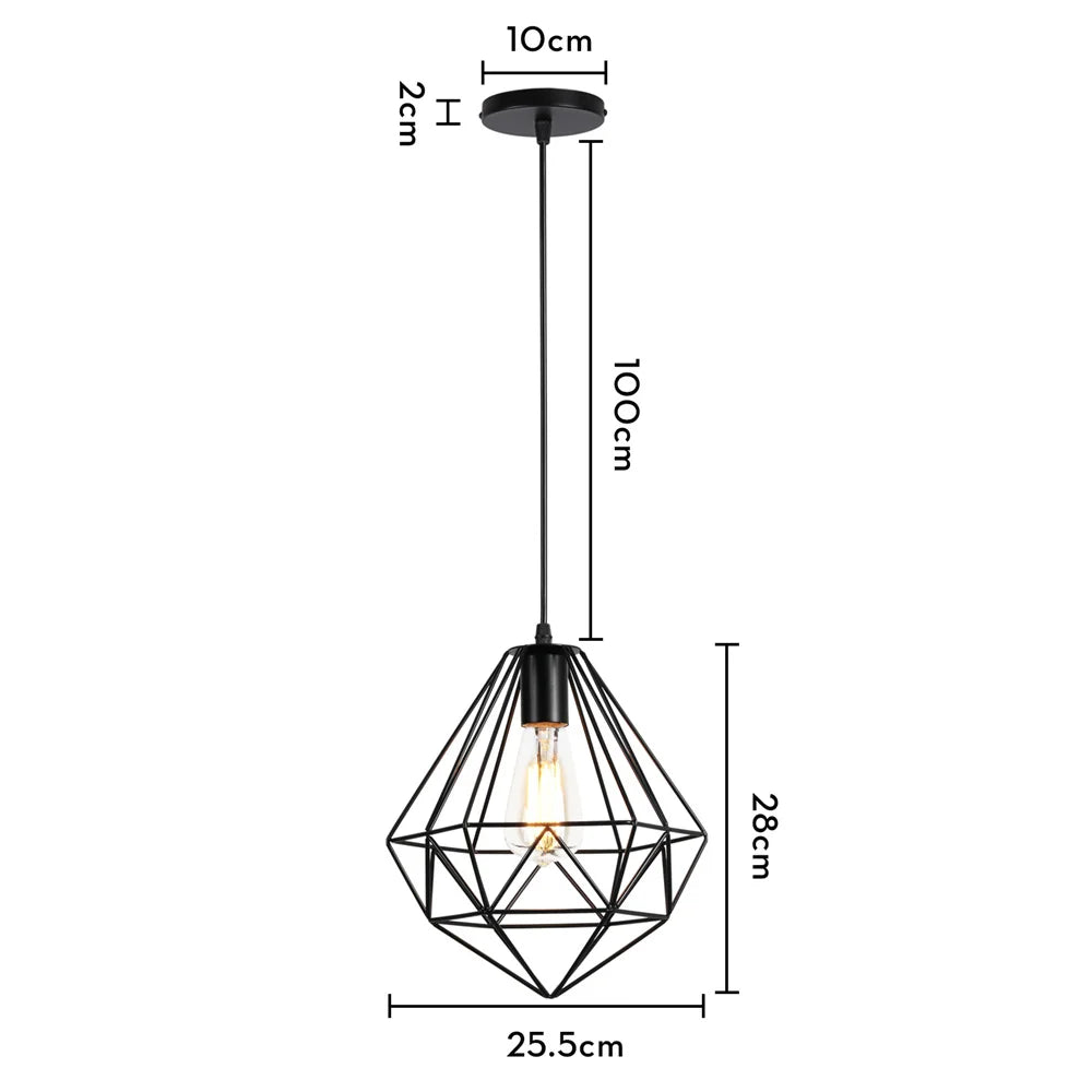 DecorBites™ Industrial Black Mini Pendant Light for Dining Room, Bar, and Clothing Store