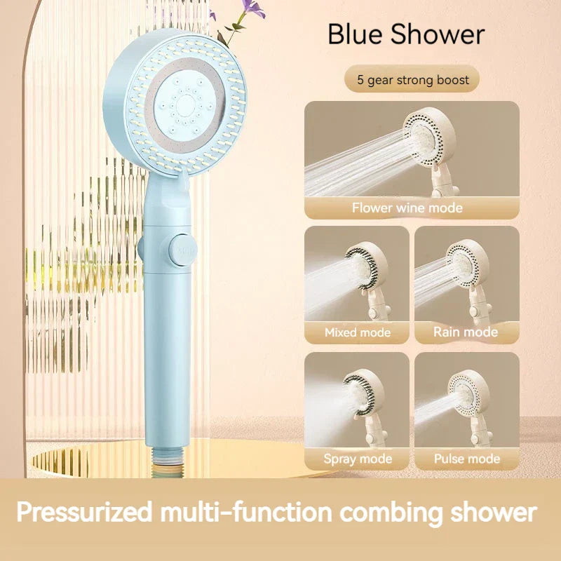 DecorBites™ Black Gas Rain Mist Shower Head for High Water Pressure and Polished Look