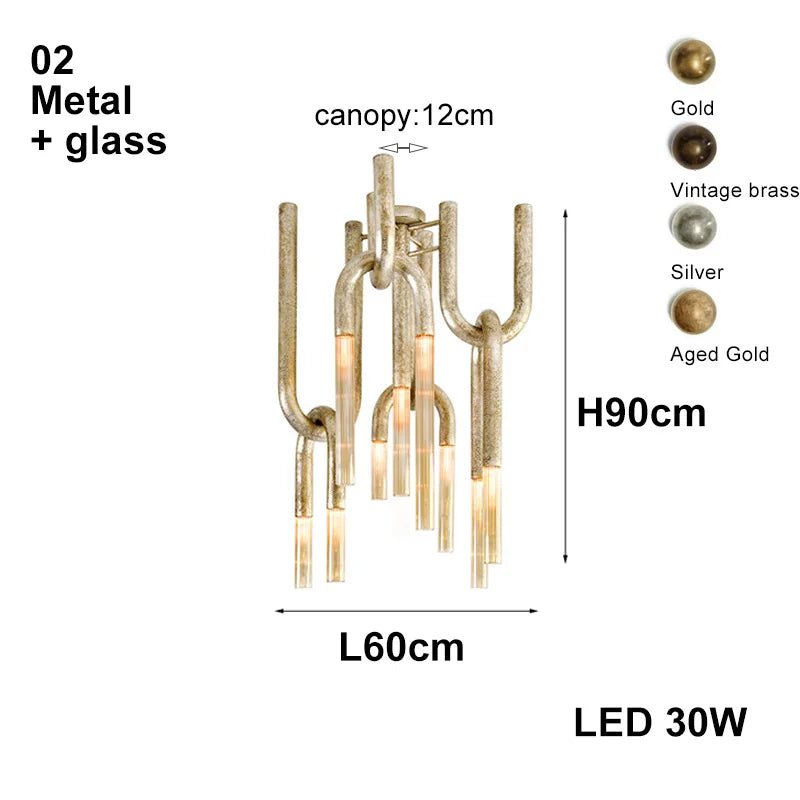 Italian Postmodern Retro Glass Pendant Light Dimmable