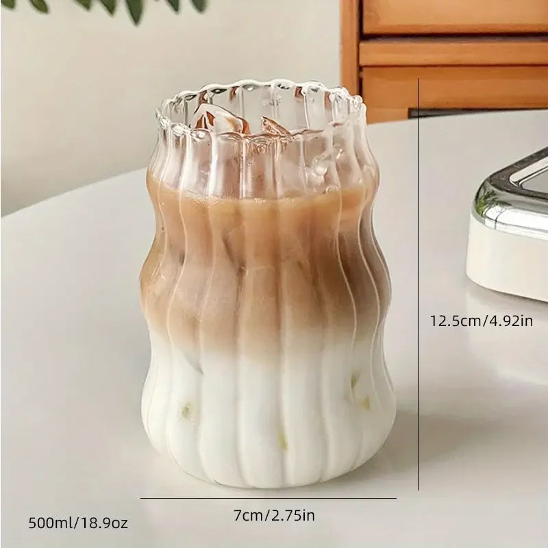 DecorBites™ 500ML Ins Glass Cup - Set of 1 | Heat-Resistant Tumbler for Various Beverages
