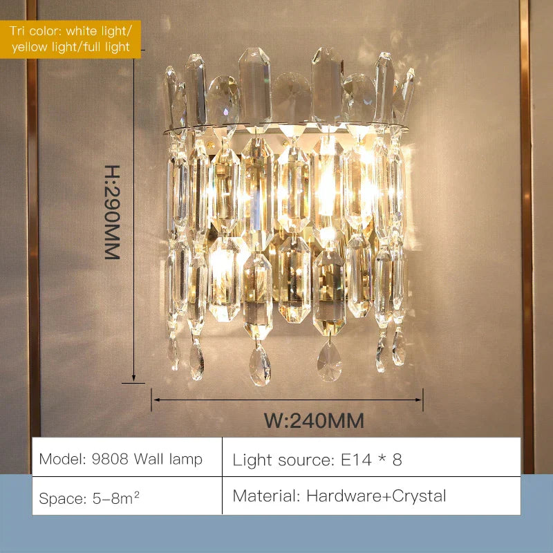 DecorBites™ Crystal Wall Lamp: Elegant Luxury for Bedroom, Lobby, Club & Aisle