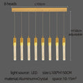 DecorBites™ Gold Crystal LED Chandelier: مصابيح غرفة طعام عصرية، إضاءة سقف معلقة للمطبخ