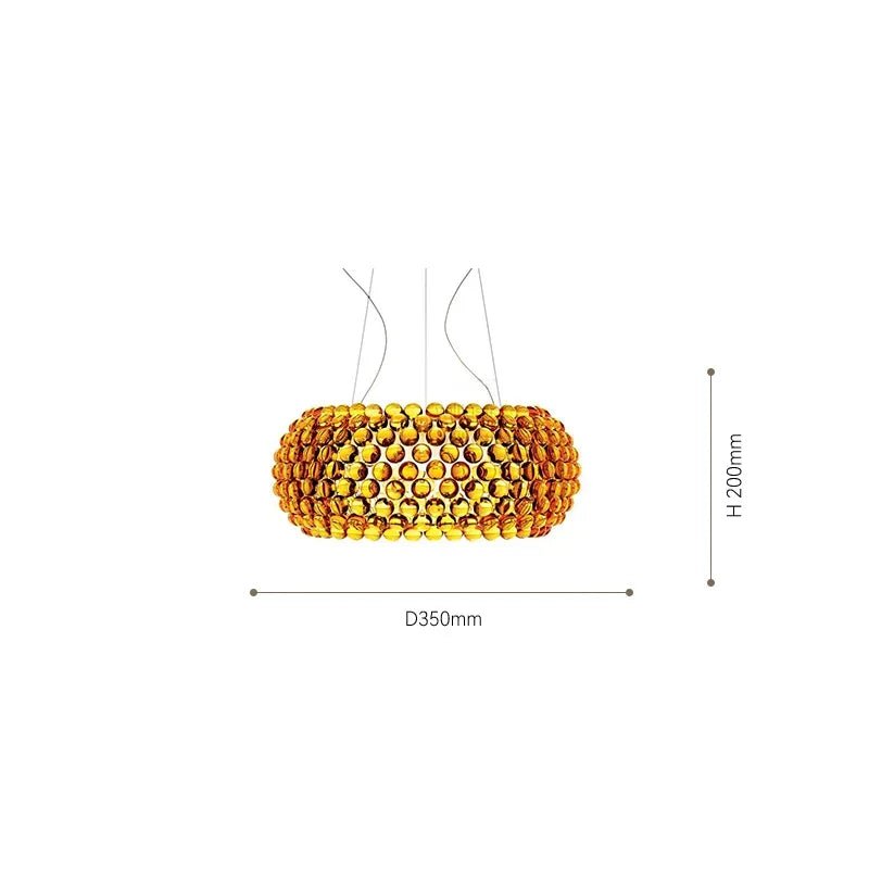 DecorBites™ Clear Gold Acrylic Pendant Lights: Modern Living Room Foscarini Caboche Style