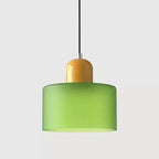 Vintage Stained Glass Mini Pendant Light in Pink Green White