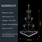 Modern Crystal Staircase Chandelier in Gold or Black