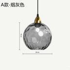 Nordic Water Grain Colored Glass Globe Pendant Light