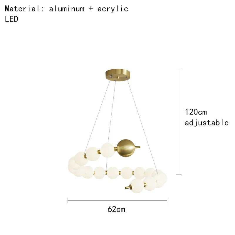 DecorBites™ Acrylic LED Chandelier: Modern Living Room Pendant Lamp