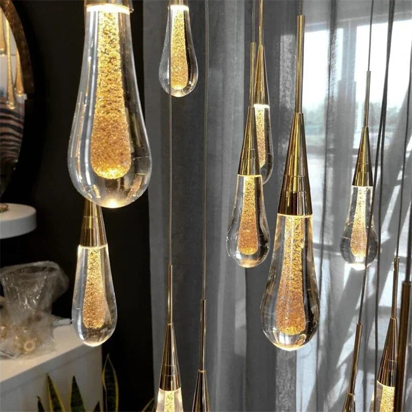 DecorBites™ Crystal Drop Chandelier: Elegant Lighting for Home Decor, Living Room, Dining Room, Lobby