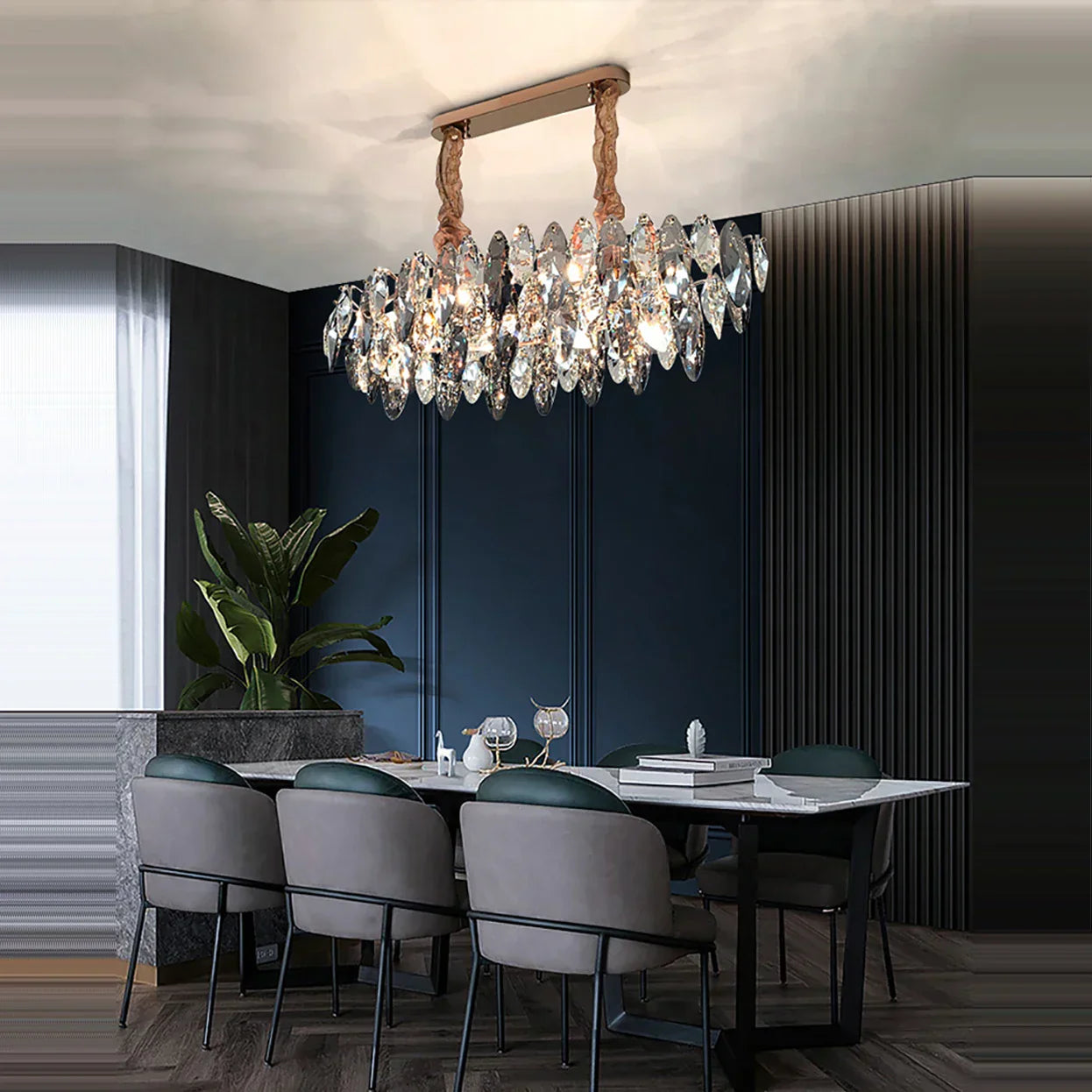 DecorBites™ Crystal Dimmable LED Pendant Lights: Modern Indoor Artistic Hanging Lamps