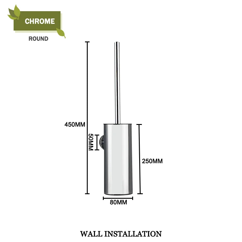 DecorBites™ Gold Toilet Brush Set with Wall Mount Holder