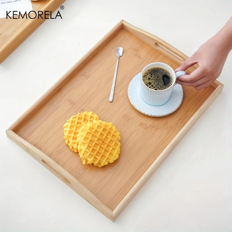 DecorBites™ 1PCS Rectangular Wooden Trays - Multipurpose Kitchen Storage Organizer