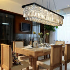 Modern Silver Crystal Chain Pendant Chandelier