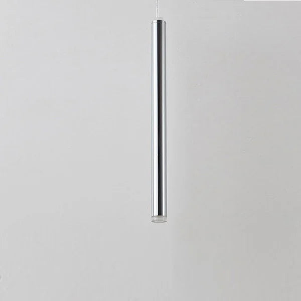 Slim Tube Aluminum Pendant Light in Brushed Nickel