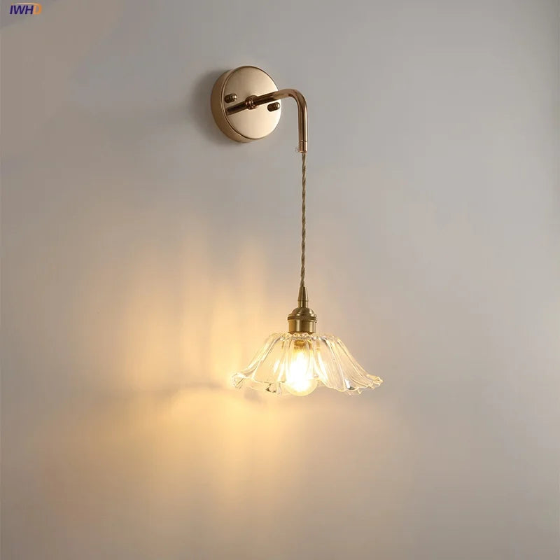 DecorBites™ Clear Glass LED Wall Light | Modern Adjustable Nordic Copper Lamp Fixtures