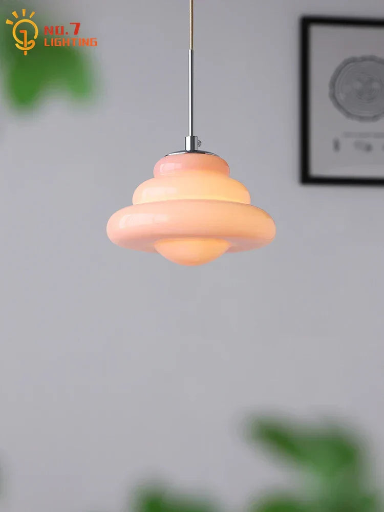 DecorBites™ Cream Glass Pendant Lights LED G9 for Girl's Room & Kitchen