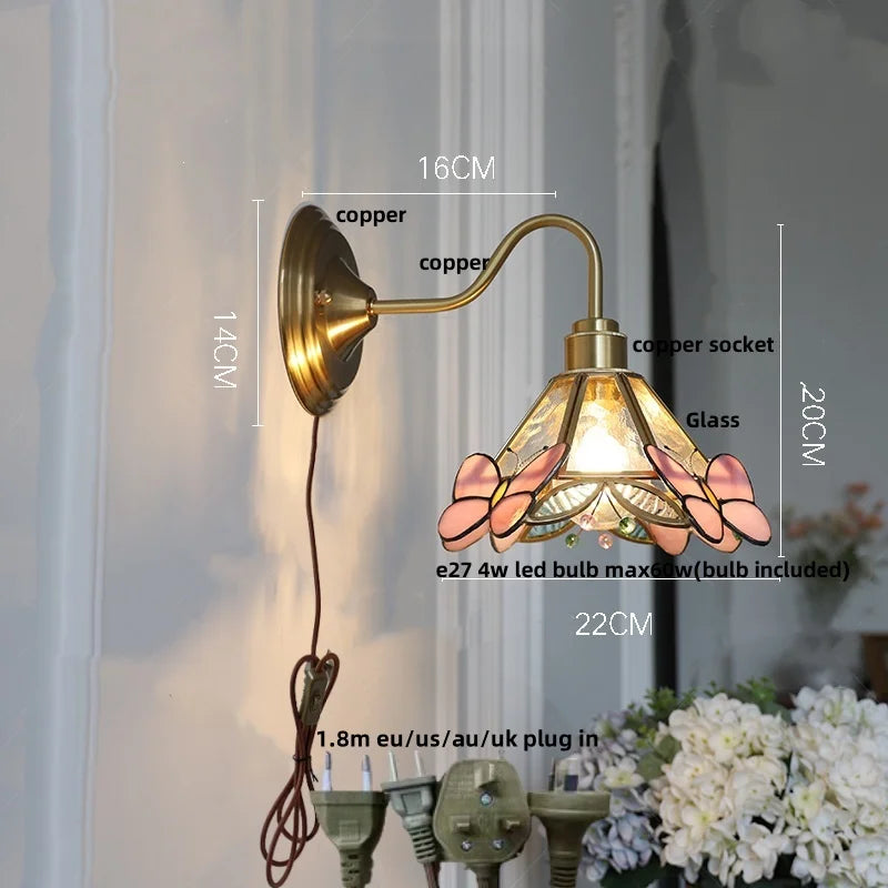 DecorBites™ Clear Glass LED Wall Sconce Nordic Modern Brass Light Fixture Applique Murale