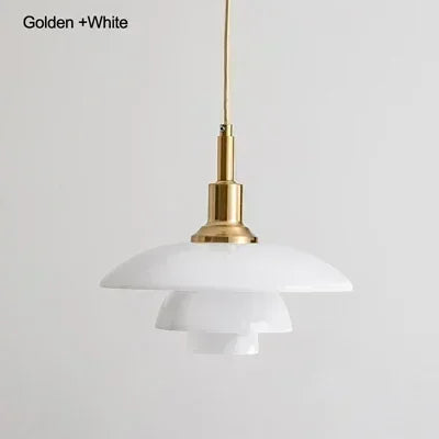 Danish Three-Layer Dish Glass Pendant Light
