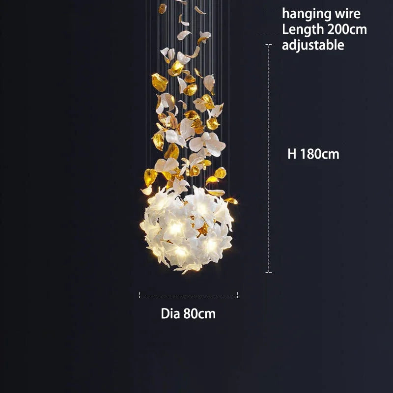 DecorBites™ Crystal Flower Chandelier: Luxury Ceiling Pendant Light for Home Decor
