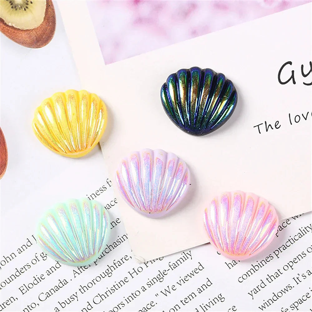 A fralia™ Colorful Pearl Shells Beach Decor Resin Cabochons Marine Style Embellishment