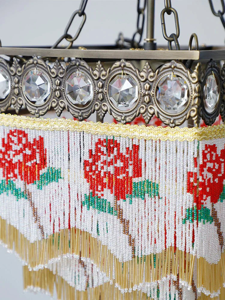 نجف كريستالي نحاسي فرنسي من DecorBites™ - مصابيح أوروبية كلاسيكية معلقة لغرفة المعيشة وغرفة النوم