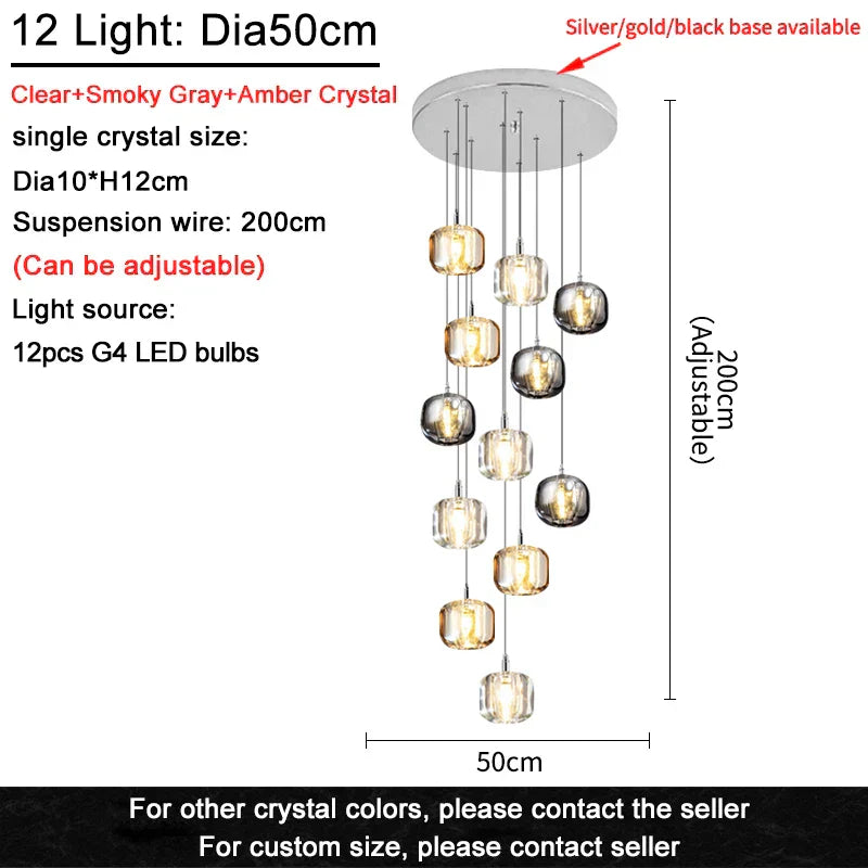 ثريا سقف كريستال LED من DecorBites™ لغرفة المعيشة وغرفة النوم وغرفة الطعام والمطبخ