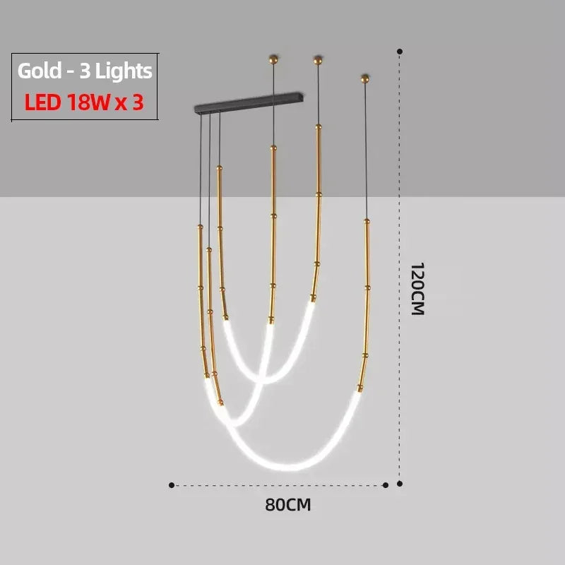 Contemporary Acrylic Line Pendant Light In Brushed Nickel