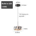 Black Natural Stone Round Pendant Light