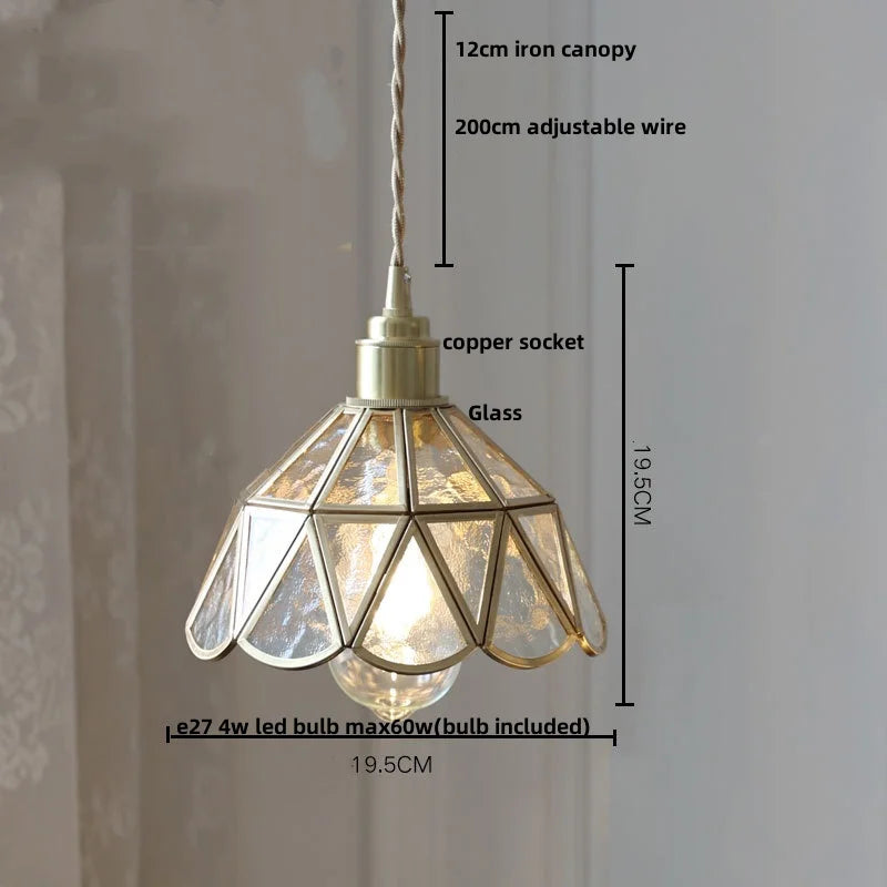 DecorBites™ Antique Glass LED Pendant Lamp, Adjustable Loft Kitchen Light Fixture