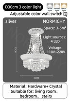 Modern Crystal Staircase Chandelier in Gold or Black