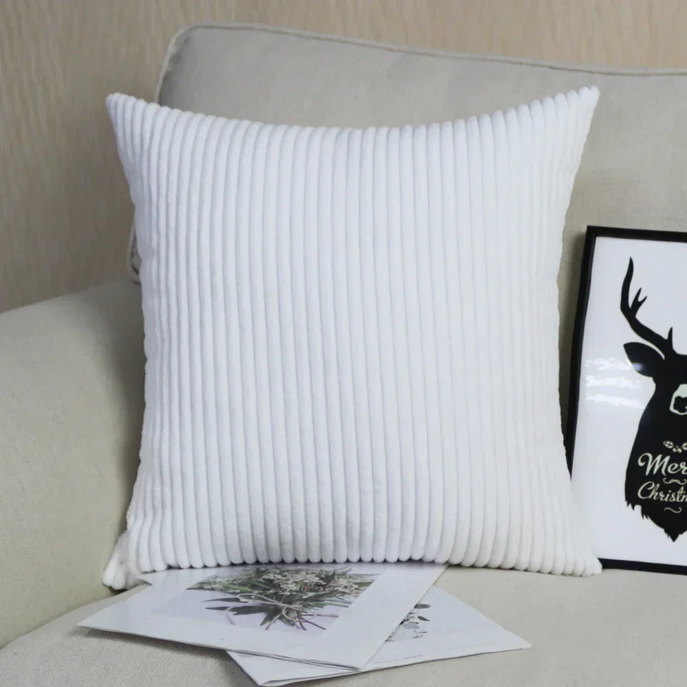 DecorBites™ Corduroy Pillow Cover: Striped Cushion for Sofa Bed - Nordic Home Decor