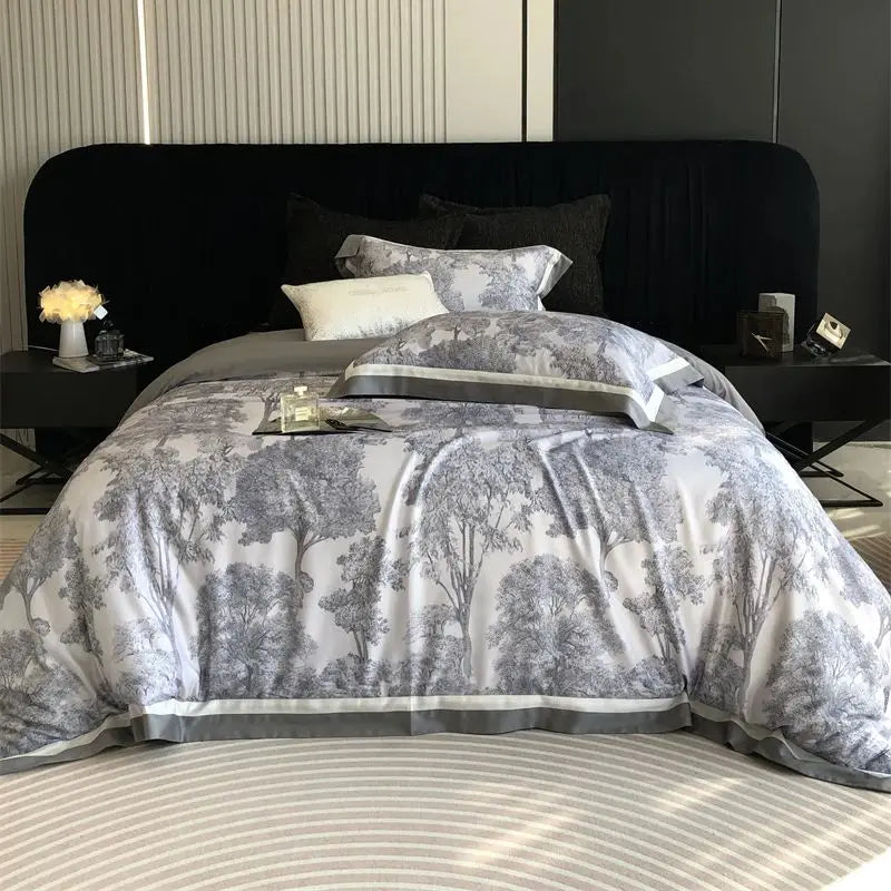 DecorBites™ Jungle Print Flowers Bedding Set: Silky Soft Duvet Cover, Sheet Set, Pillowcase