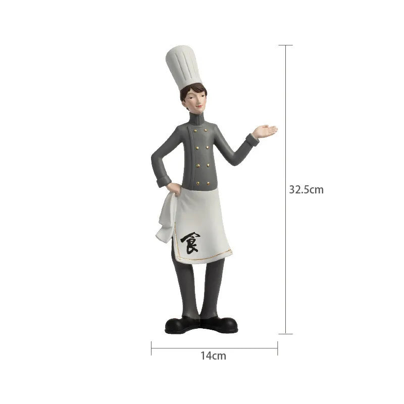 DecorBites™ Creative Chef Wine Rack Sculpture Cup Holder Wine Cabinet Bar Accessories