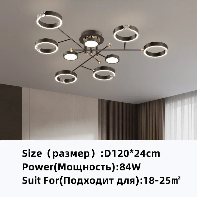 DecorBites™ Gold Plated Luxury Chandelier with Remote Control Crystals for Elegant Living & Bedroom Decor