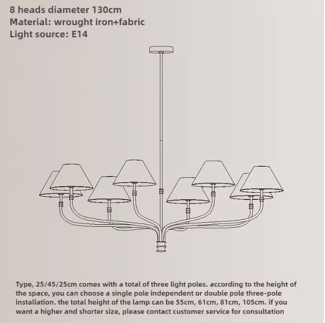 Coco French Minimalist Fabric Branch Chandelier