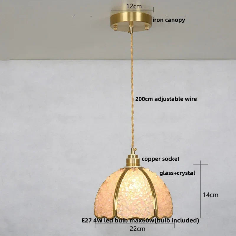 DecorBites™ Crystal Glass LED Pendant Lamp, Adjustable Modern Luxury Hanging Lights