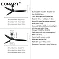 DecorBites™ 60" Modern DC Ceiling Fan with LED Light and Remote Control