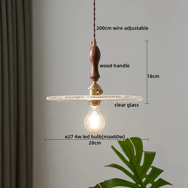DecorBites™ Clear Glass Pendant Lamp Japanese Style LED Hanging Lights