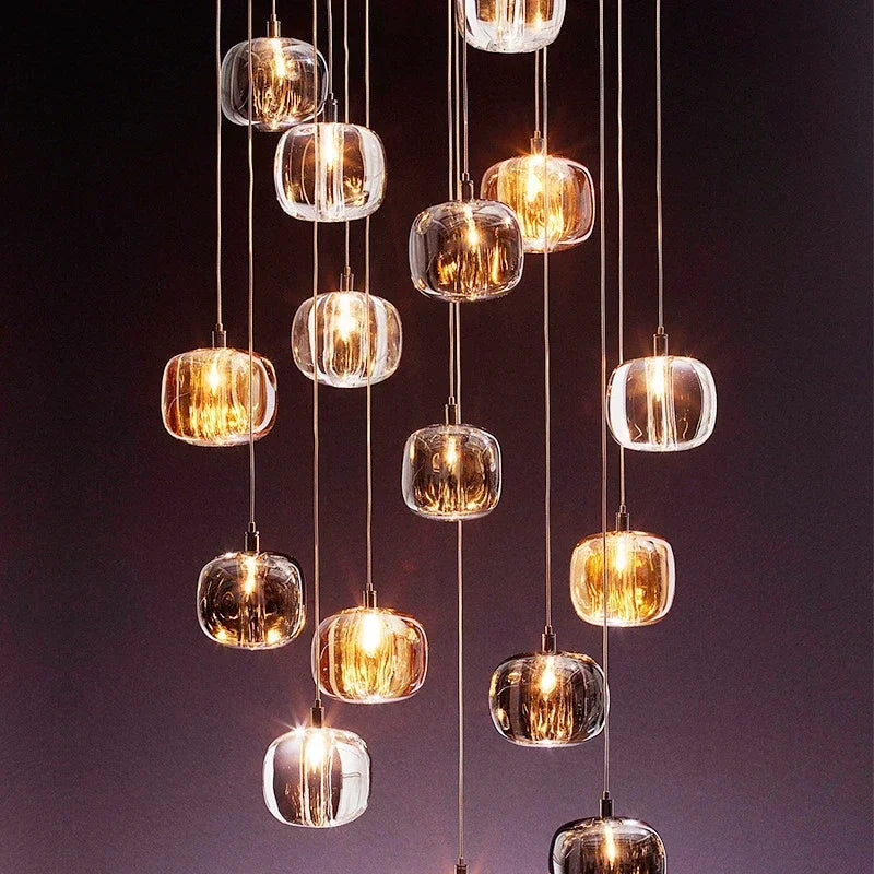 DecorBites™ Crystal LED Chandelier for Living Room Staircase Kitchen Island Light